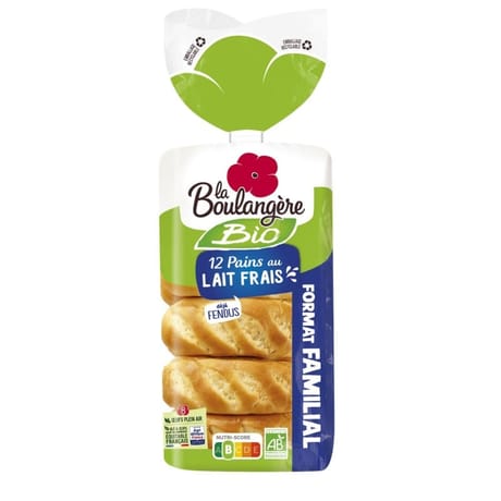 La boulangère pain au lait bio x12 420g
