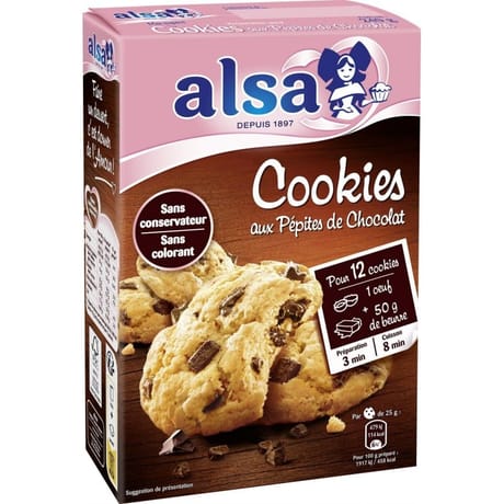 Alsa préparation cookies pépites chocolat 240g