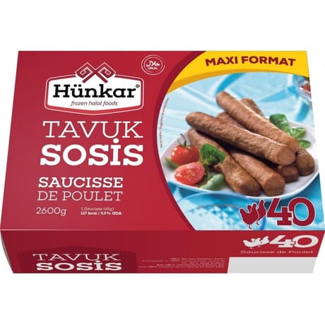 Hünkar Saucisses de Volailles 40 pièces - 2600g