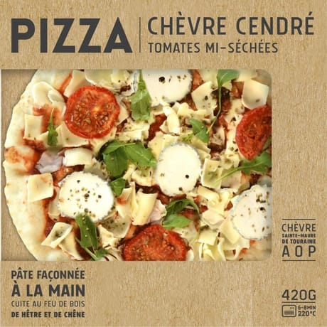 Pizza chèvre cendre tomates 420g