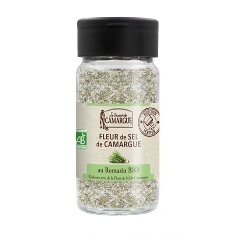Saunier de camargue saupoudreur fleur de sel au romarin bio 75g