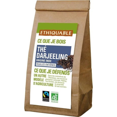 Ethiquable thé darjeeling d'Inde bio sachet 100g