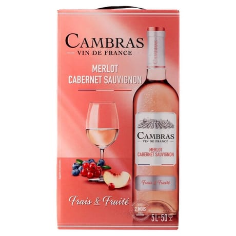 Cambras merlot cabernet sauvignon rosé 5l 12%vol