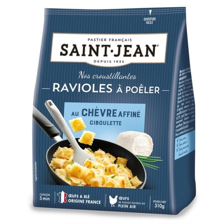 Saint jean ravioles à poêler au fromage de chèvre ciboulette 310g