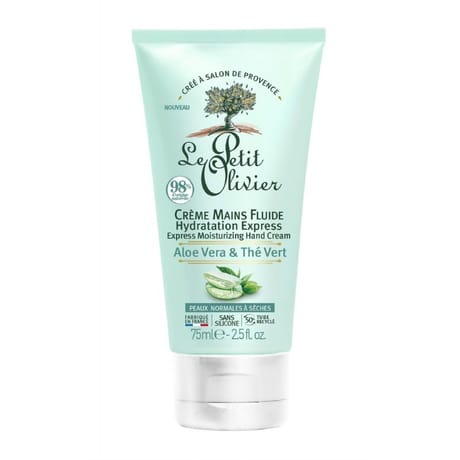 Le petit olivier crème main fluide hydratation express aloe vera & the vert 75ml