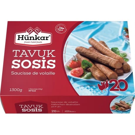 Hünkar Saucisses de Volailles 20 pièces - 1300g