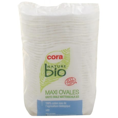 Cora nature bio maxi ovales coton x40