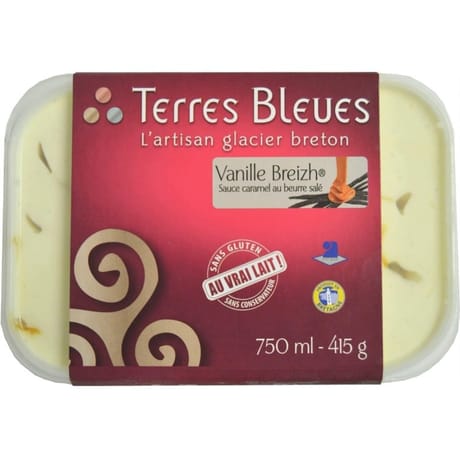 Terres Bleues Crème glacée vanille Breizh 750ml - 415g