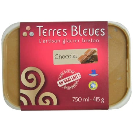 Terres Bleues Crème glacée chocolat 750ml - 415g
