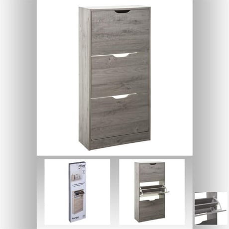 Range chaussure 3 tiroirs  gris