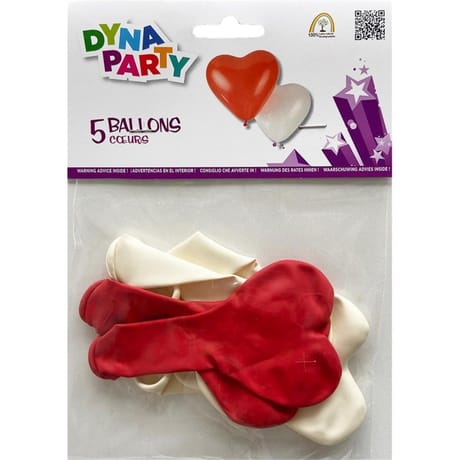 Ballons latex coeur x5