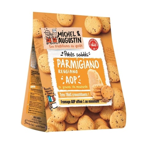 Michel et augustin sablés apéritif parmigiano aop graines moutarde 100g