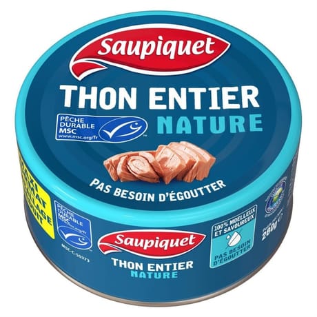 Saupiquet thon entier naturer msc 280g