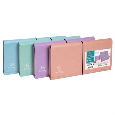 Exacompta trieur pochette avec élastique 6 compartiments 26x130 blush assorti