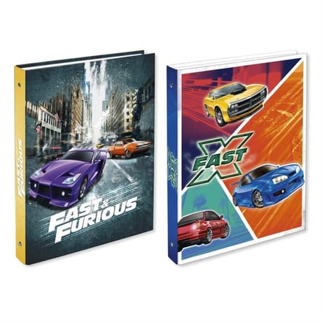 Fast and furious classeur 4 anneaux 210x297 dos 40mm assortis
