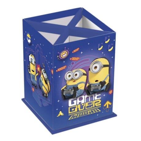 Les minions pot crayons carré papier rembordé 11.5 x 8.5 x 8.5