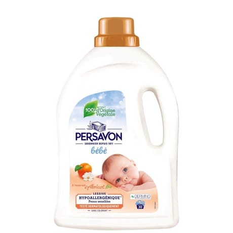 Persavon lessive bébé abricot hypoallergénique 1.5l 30 lavages