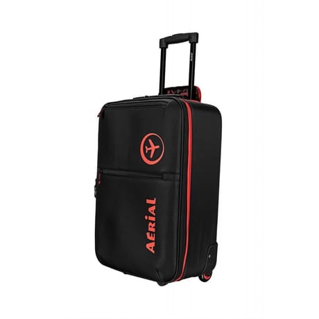 Valise souple 55cm noir/rouge