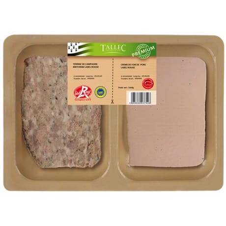 Duo de campagne bretonne label rouge et crème de foie 2x60g