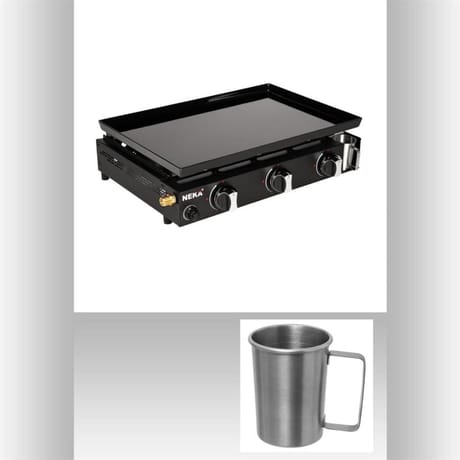 Plancha gaz 3 feux 8 kw cuisson 53x36 cm