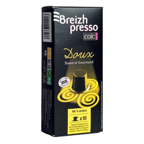 Cafés Coïc Breizhpresso doux 10 capsules - 50g