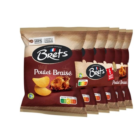 Bret's Chips saveur poulet braisé 6x25 g