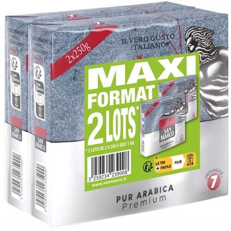 San marco café moulu pur arabica maxi format 2 lots 1kg