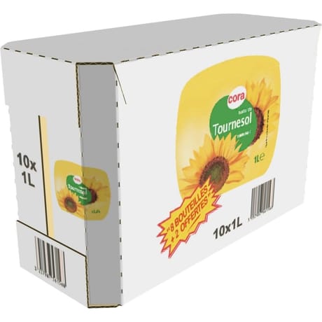 Cora huile de tournesol 8 + 2 offerts 10l