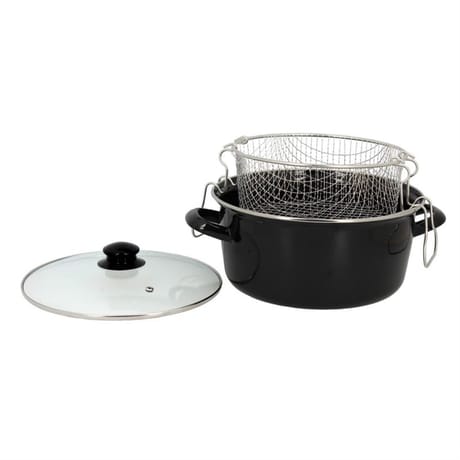 Friteuse 26 cm noire email