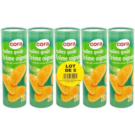 Cora tuiles goût crème oignon 5x170 g