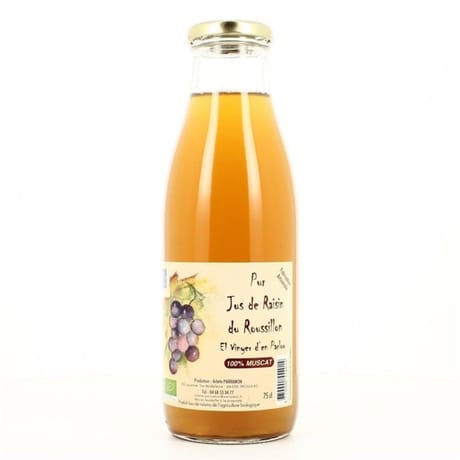 Jus de raisin blanc muscat  du roussillon bio 75cl