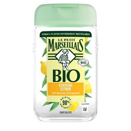 Le petit marseillais gel douche bio énergisant verveine citron 250 ml