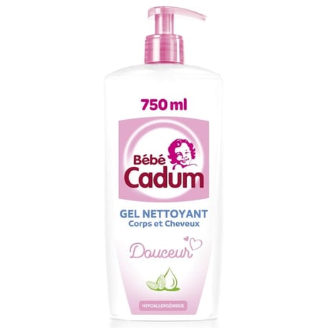 Cadum bb gel douche nettoyant corps et cheveux flacon pompe 750ml