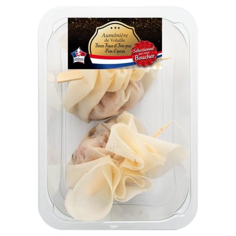 Aumônière figues foie gras 200g bq s/atmo x2 sel. Du boucher