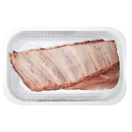 Demi travers de porc en morceaux