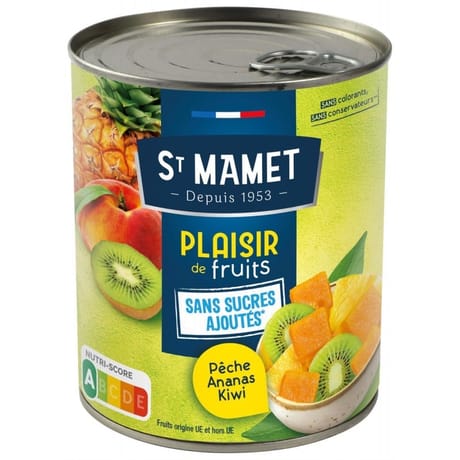 St mamet distribution plaisir de fruits ssa pêche ananas kiwi 4/4 825g