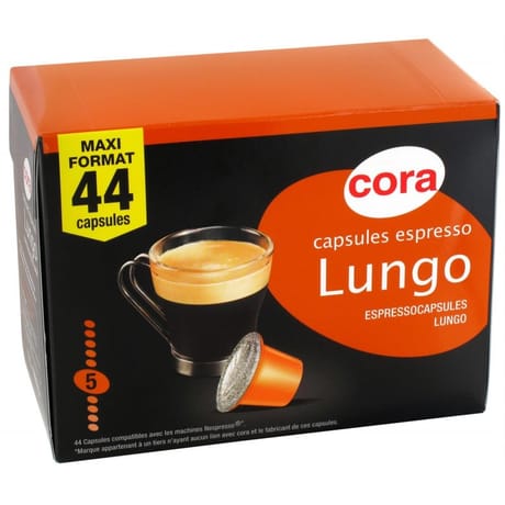 Cora capsules espresso lungo étui x44 228g