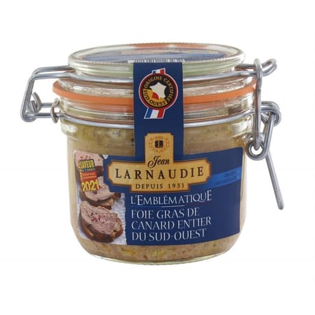 Jean larnaudie foie gras de canard entier sud ouest l'emblématique bocal 270g