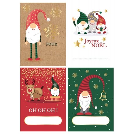 12 étiquettes cadeaux de Noël (modèle 2)