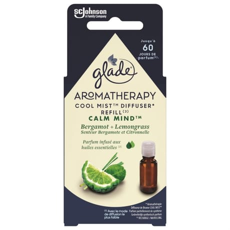 Glade aromathérapie - recharge huiles essentielles - calm mind bergam