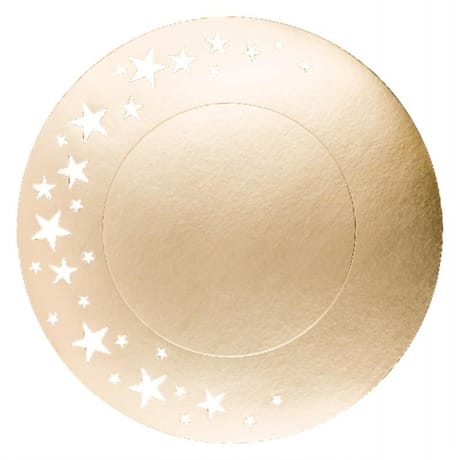 4 sous assiettes en carton 34cm voie lactée or satine