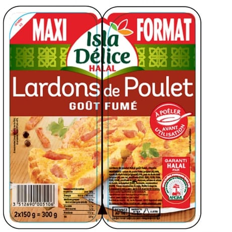 Isla Délice lardon de poulet goût fumé maxi format 300g