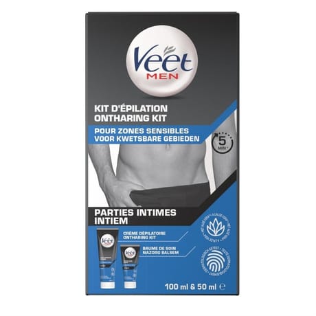 Veet men kit épilation homme zones sensibles parties intimes 150ml
