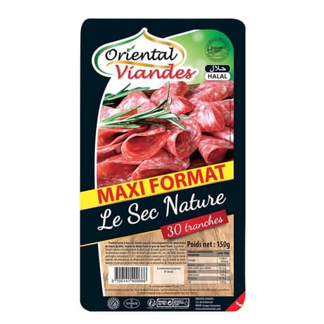 Oriental Viandes le sec nature halal Maxi Format 30 tranches 150g