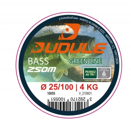 Nylon vert black bass 250m 25/100 dudule