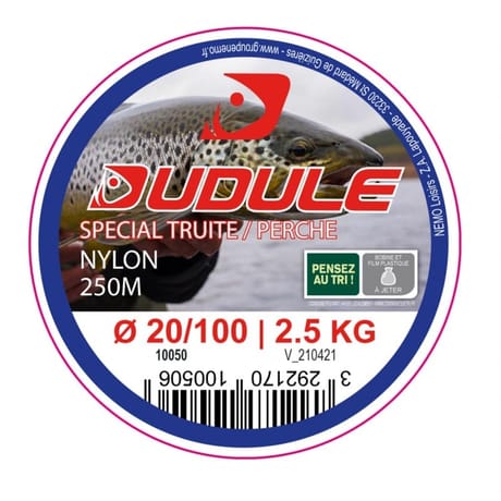 Nylon transparent truite perche 250m 20/100 dudule