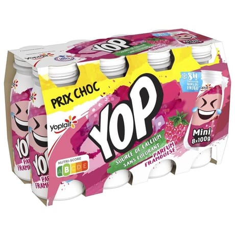 Mini Yop aromatisé framboise 8x100g prix choc