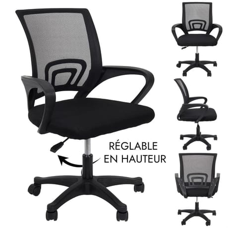 Fauteuil de bureau "factory" noir