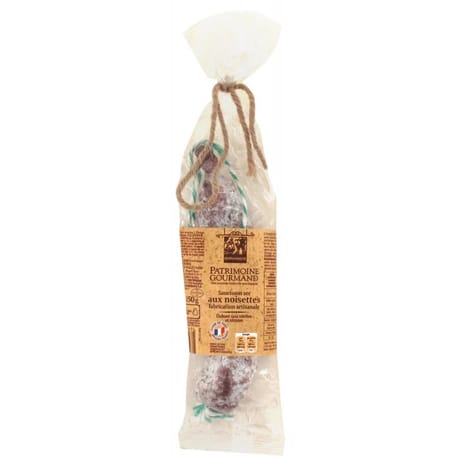 Patrimoine gourmand saucisson sec aux noisettes sans nitrites et nitrates 150G
