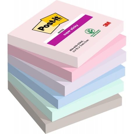 Lot de 6 blocs 90 feuilles notes super sticky 76mmX76mm Soulful